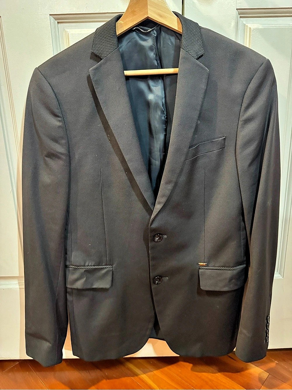 Zara Man Men’s Black Textured Blazer Suit Jacket Size 38R